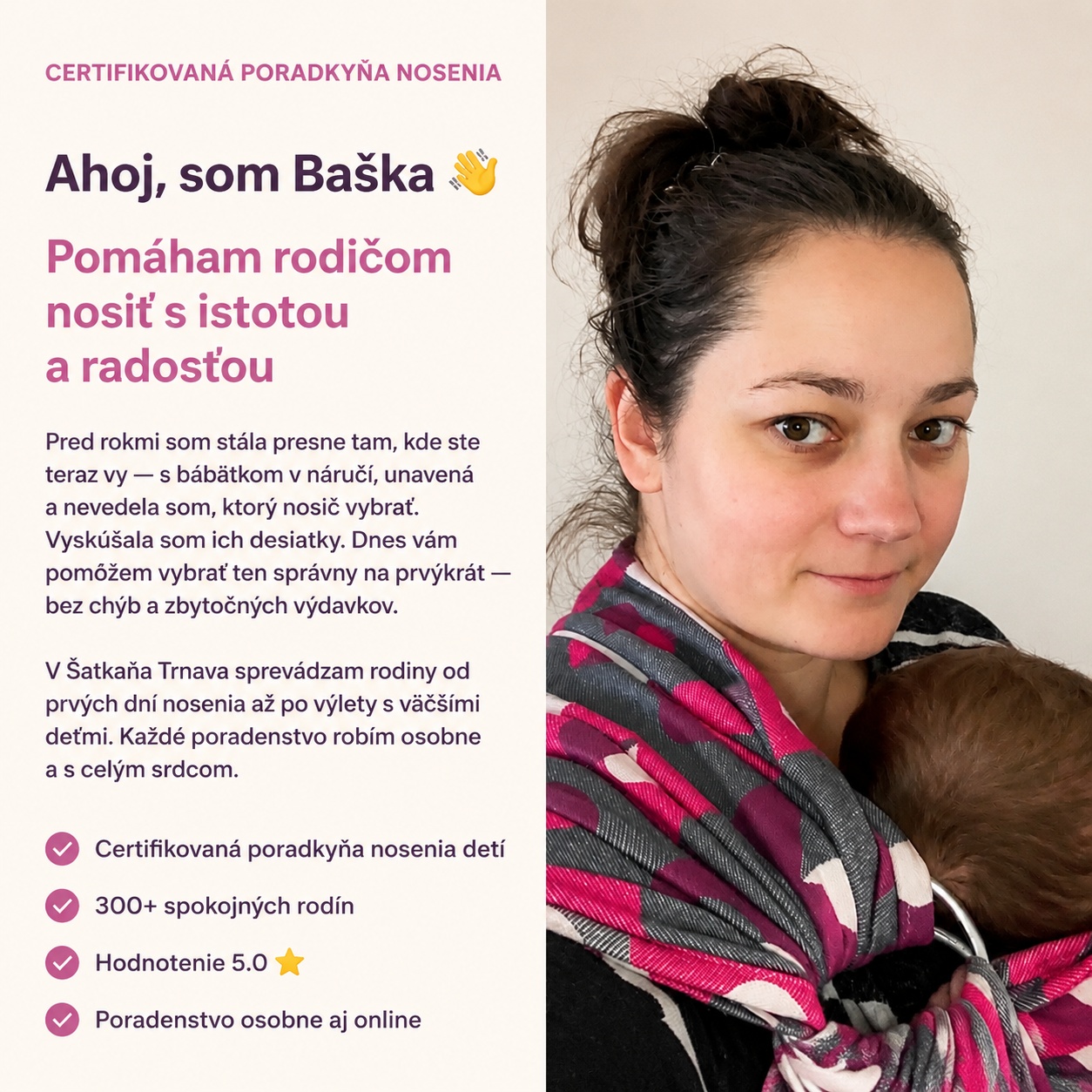 Certifikované poradenstvo nosenia detí Šatkaňa Trnava